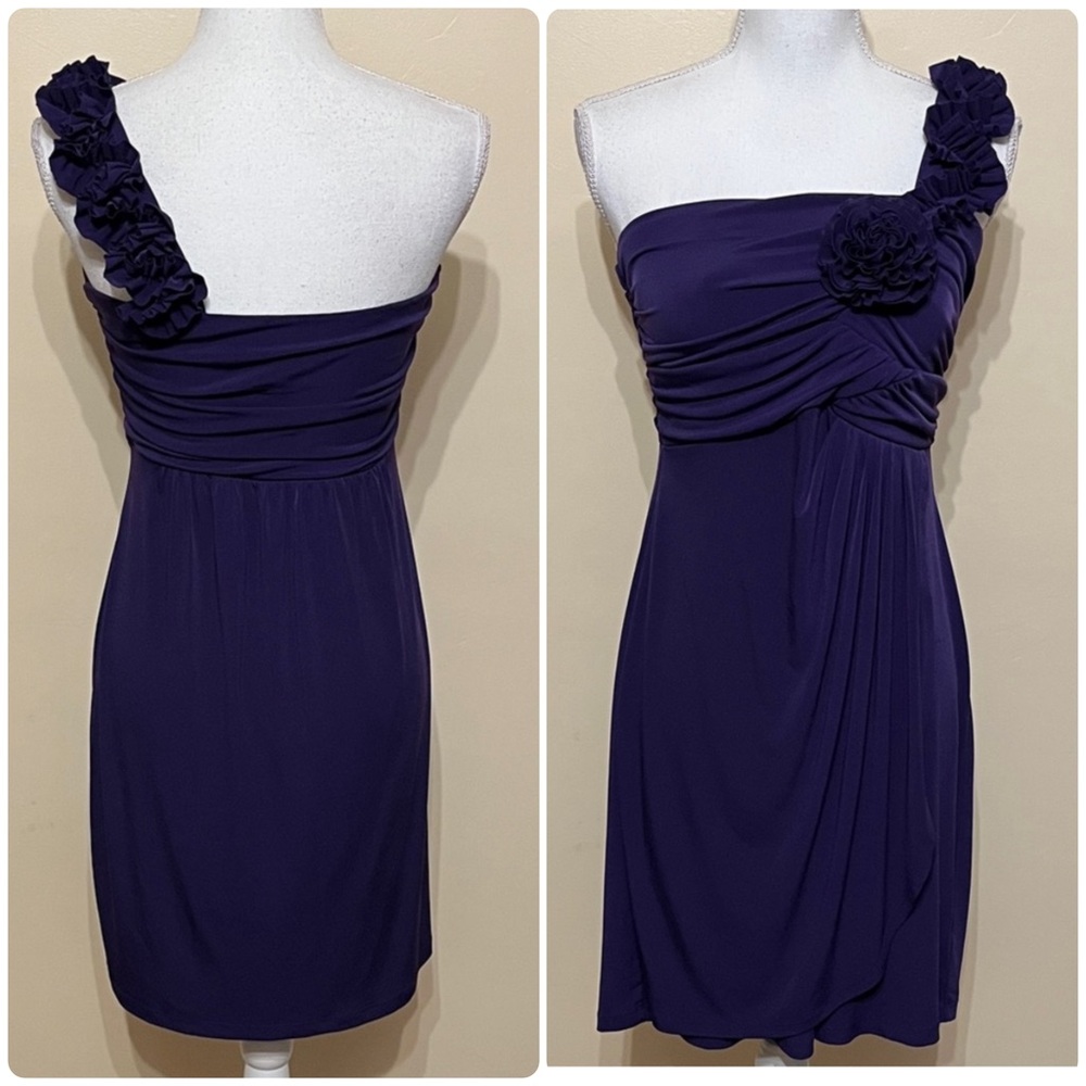 En Focus Studio One Shoulder Ruched Formal Cocktail Evening Dress